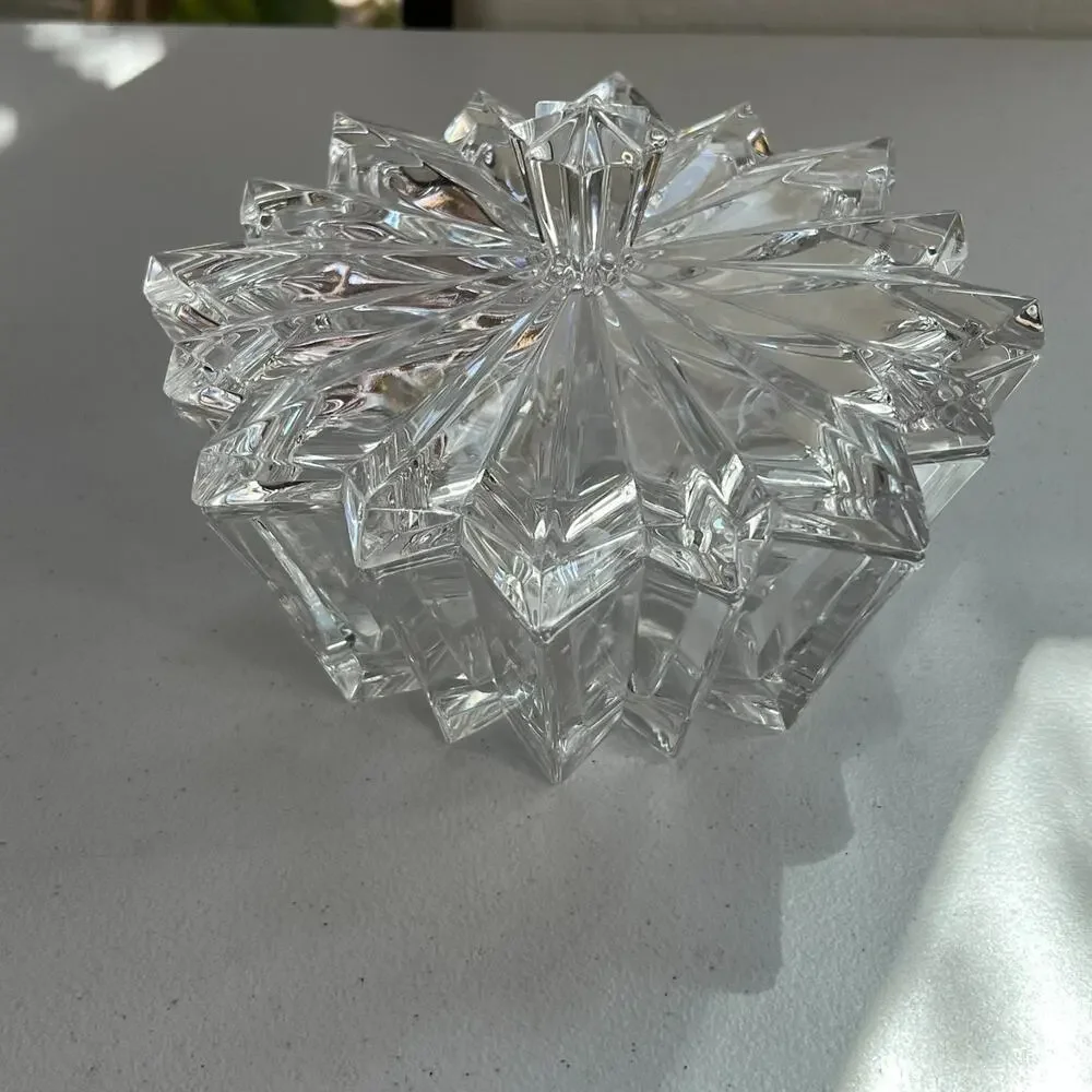 Crystal Box Star With Heavy Lead Shaped Clear Cut Trinket/Jewelry